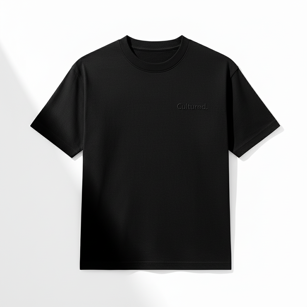 Clean studio front - Black/Black with embroidery